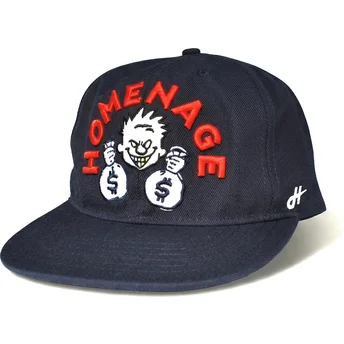 Cappello piatto blu navy snapback Money Music Shapes Identity The Snap di Homenage