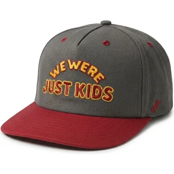 Cappellino curvo grigio e rosso snapback Just Kids The Retro di Homenage