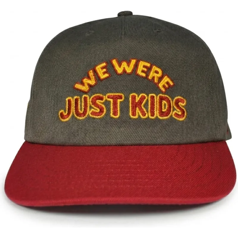 cappellino-curvo-grigio-e-rosso-snapback-just-kids-the-retro-di-homenage