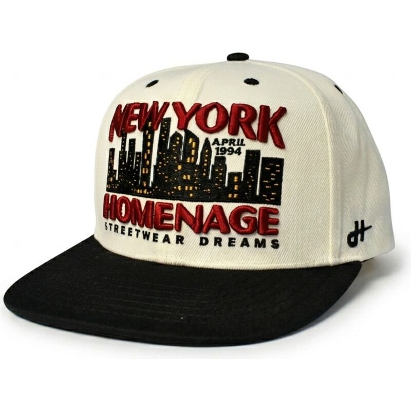 cappello-piatto-beige-e-nero-snapback-nysky-skylines-the-snap-di-homenage cappello-piatto-beige-e-nero-snapback-nysky-skylines-the-snap-di-homenage