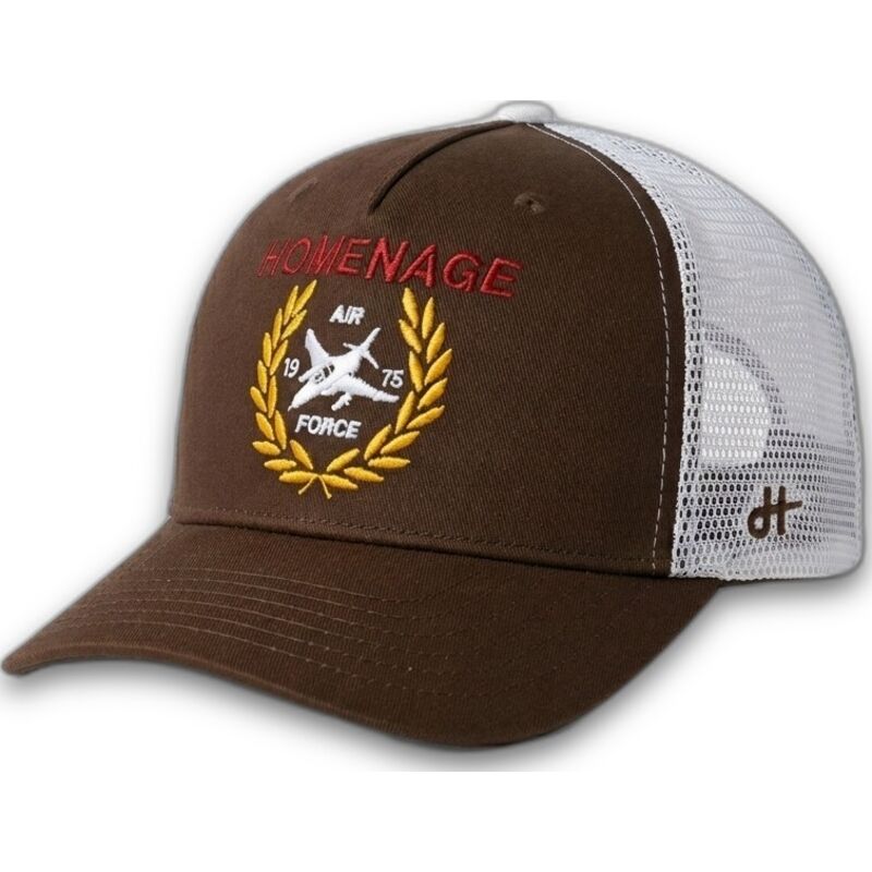 cappellino-trucker-marrone-scuro-e-bianco-jet-military-surplus-the-trucker-di-homenage cappellino-trucker-marrone-scuro-e-bianco-jet-military-surplus-the-trucker-di-homenage