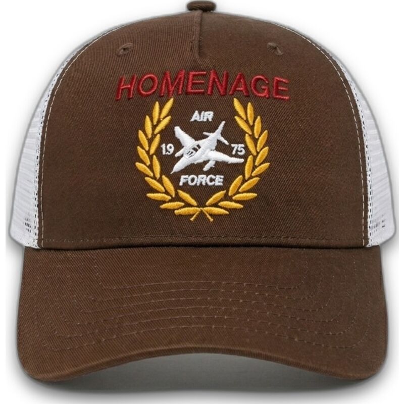 cappellino-trucker-marrone-scuro-e-bianco-jet-military-surplus-the-trucker-di-homenage cappellino-trucker-marrone-scuro-e-bianco-jet-military-surplus-the-trucker-di-homenage