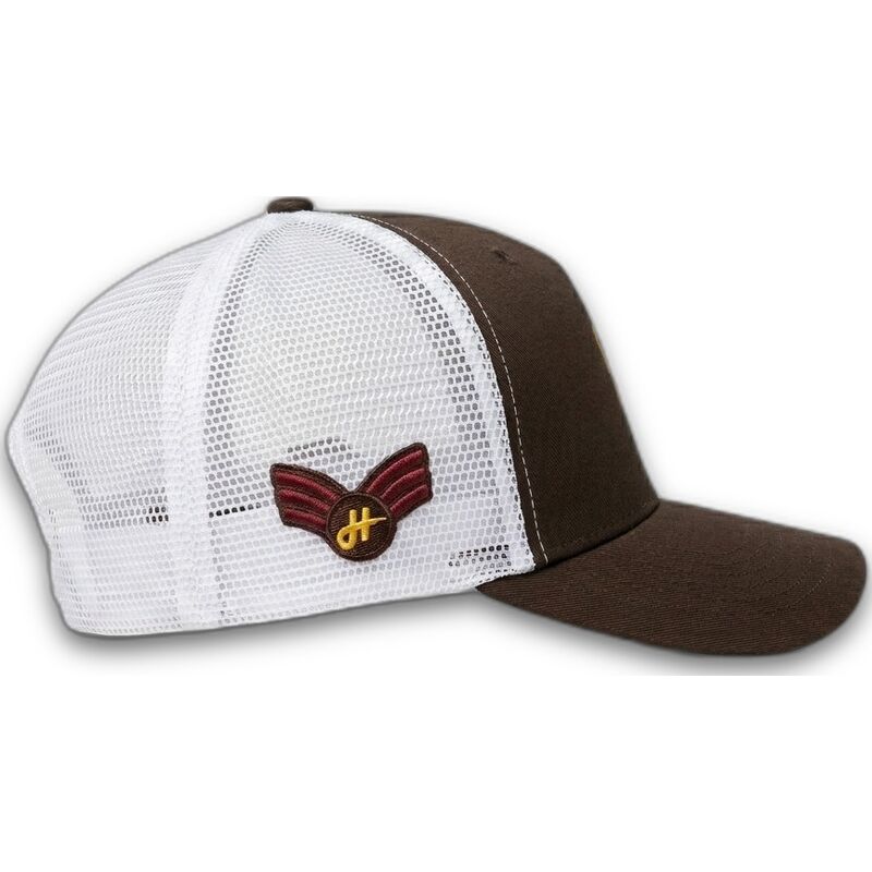 cappellino-trucker-marrone-scuro-e-bianco-jet-military-surplus-the-trucker-di-homenage cappellino-trucker-marrone-scuro-e-bianco-jet-military-surplus-the-trucker-di-homenage