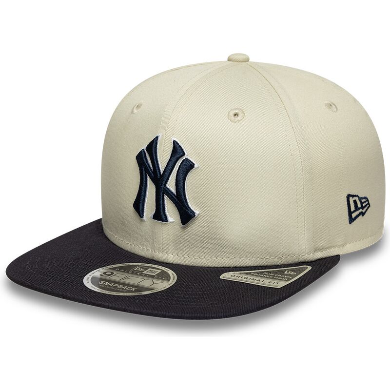 cappello-piatto-beige-snapback-con-logo-blu-marino-9fifty-original-fit-world-series-dei-new-york-yankees-mlb-di-new-era