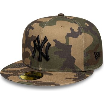 Cappello piatto mimetico regolabile con logo nero 59FIFTY Camo dei New York Yankees MLB di New Era