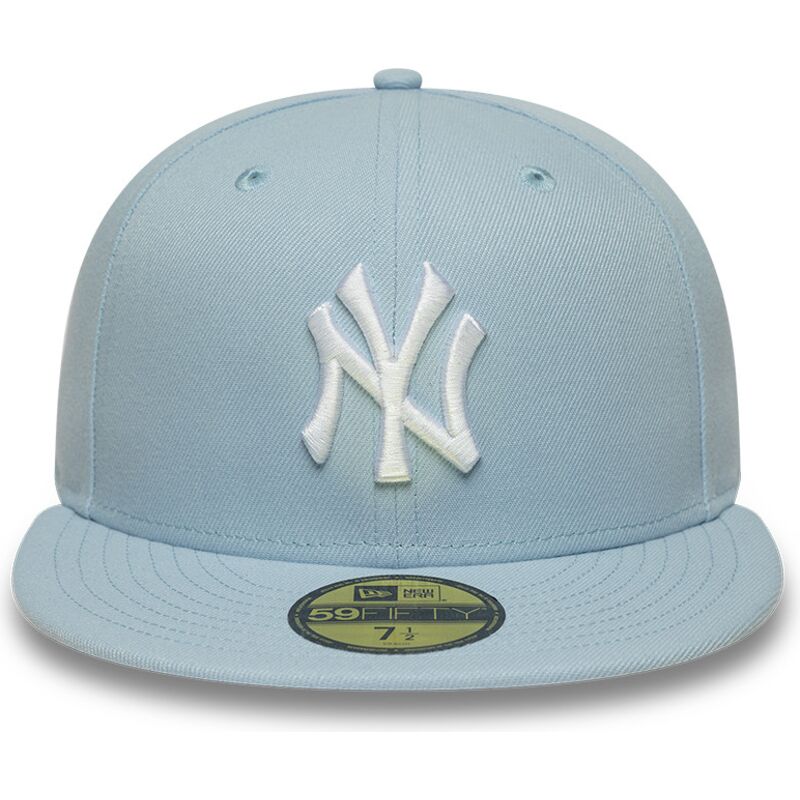 cappello-piatto-azzurro-chiaro-aderente-59fifty-league-essential-dei-new-york-yankees-mlb-di-new-era