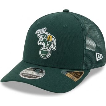 Cappellino trucker verde 9SEVENTY Stretch Snap Evergreen di Oakland Athletics MLB di New Era