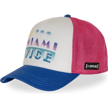 Cappellino trucker rosa e blu MIA1 COPB Miami Vice di Capslab