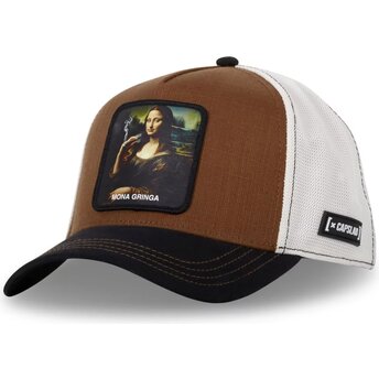 Cappellino trucker marrone Mona Lisa ART MONA Mona Gringa Famous di Capslab