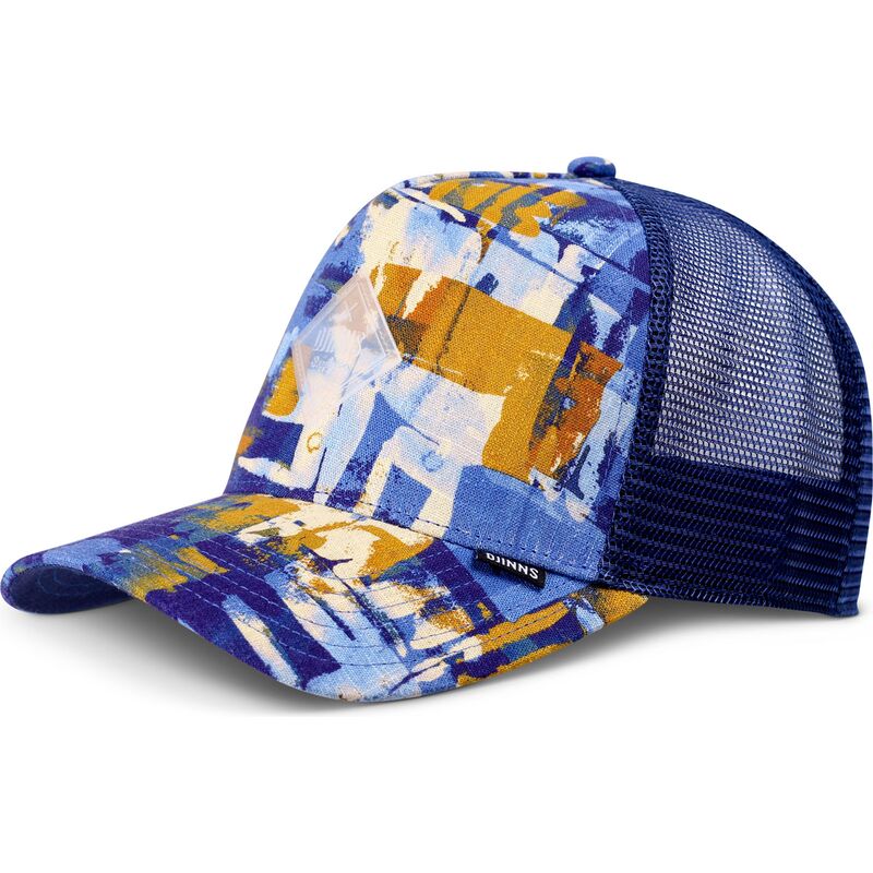 cappellino-trucker-blu-e-marrone-hft-patternabstract-di-djinns