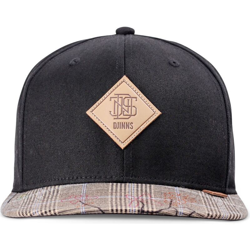 cappello-piatto-nero-e-grigio-snapback-crinklecheck-rev-di-djinns