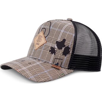 Cappellino trucker grigio e nero HFT Crinklecheck di Djinns