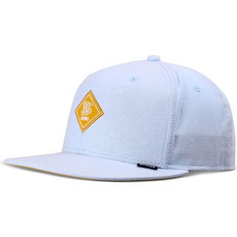 Cappello piatto blu snapback con logo giallo OxfordContra di Djinns