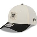 cappellino-curvo-beige-e-nero-snapback-9forty-m-crown-training-pack-2026-dei-las-vegas-raiders-nfl-di-new-era