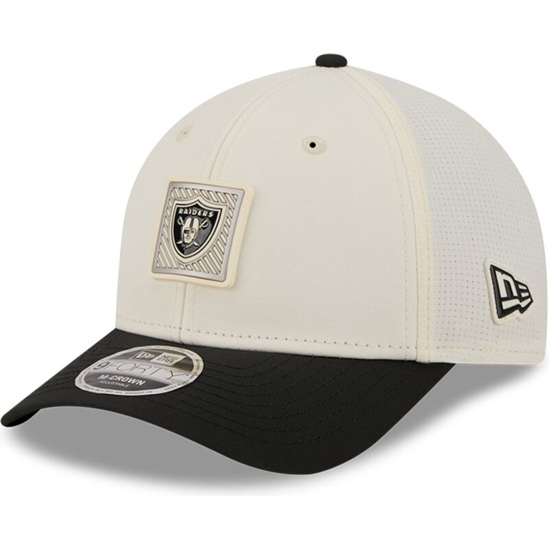 cappellino-curvo-beige-e-nero-snapback-9forty-m-crown-training-pack-2026-dei-las-vegas-raiders-nfl-di-new-era