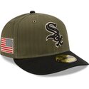 cappellino-curvo-verde-regolabile-59fifty-pre-curved-american-herringbone-dei-chicago-white-sox-mlb-di-new-era