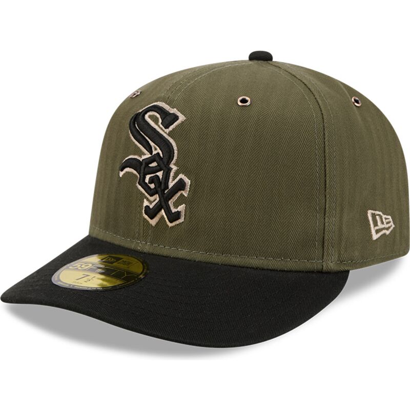 cappellino-curvo-verde-regolabile-59fifty-pre-curved-american-herringbone-dei-chicago-white-sox-mlb-di-new-era