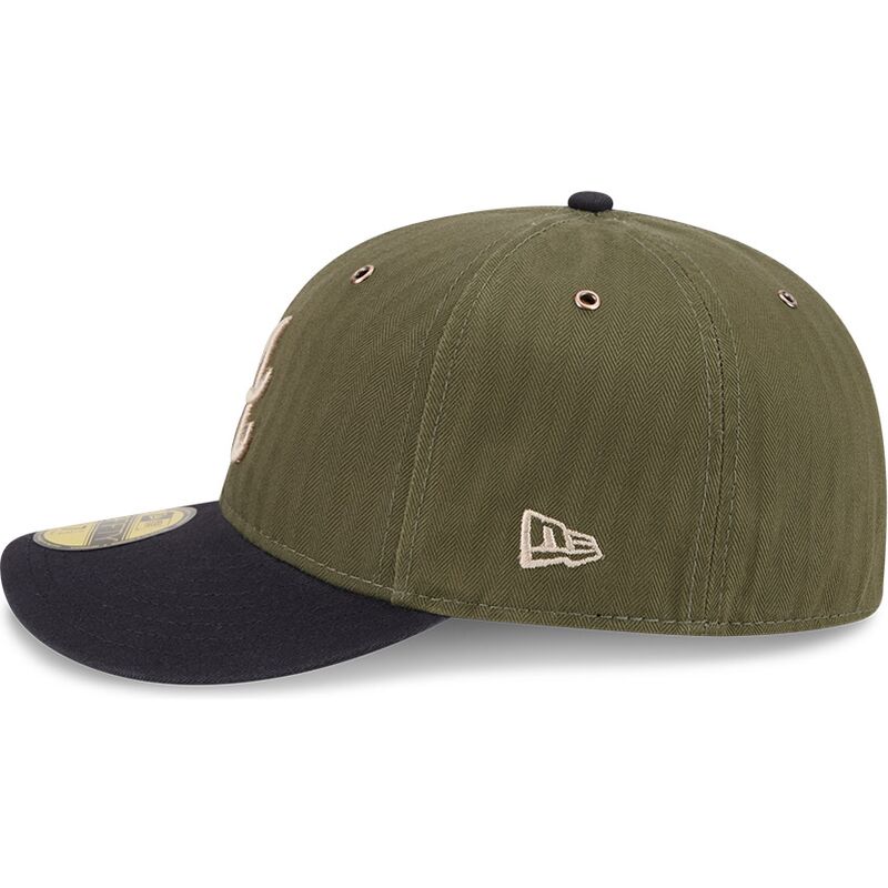 cappellino-curvo-verde-regolabile-59fifty-pre-curved-american-herringbone-di-atlanta-braves-mlb-di-new-era