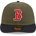 cappellino-curvo-verde-regolabile-59fifty-pre-curved-american-herringbone-dei-boston-red-sox-mlb-di-new-era