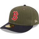 cappellino-curvo-verde-regolabile-59fifty-pre-curved-american-herringbone-dei-boston-red-sox-mlb-di-new-era