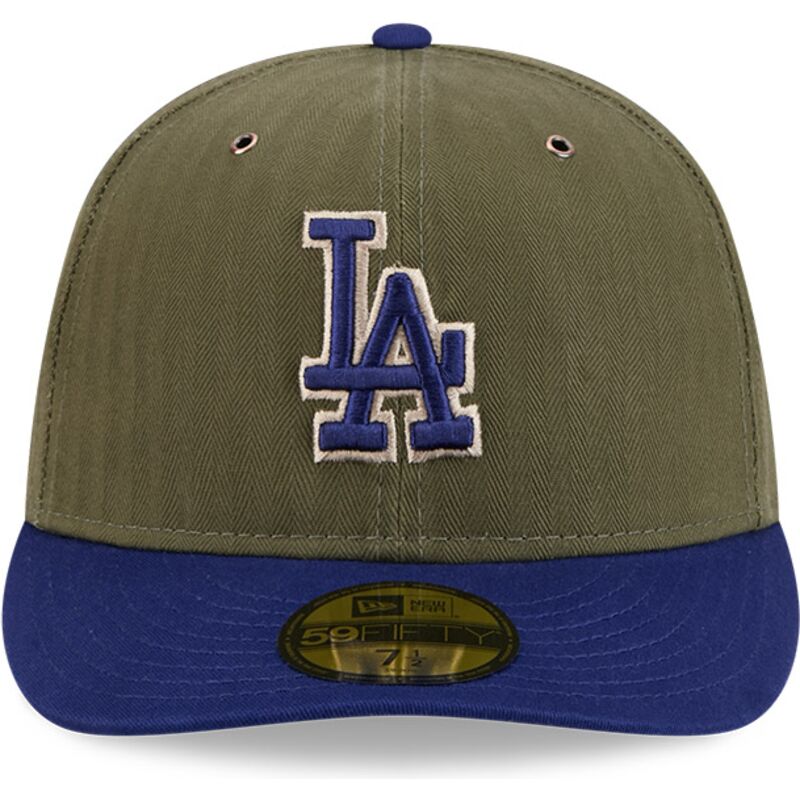 cappellino-curvo-verde-regolabile-59fifty-pre-curved-american-herringbone-dei-los-angeles-dodgers-mlb-di-new-era