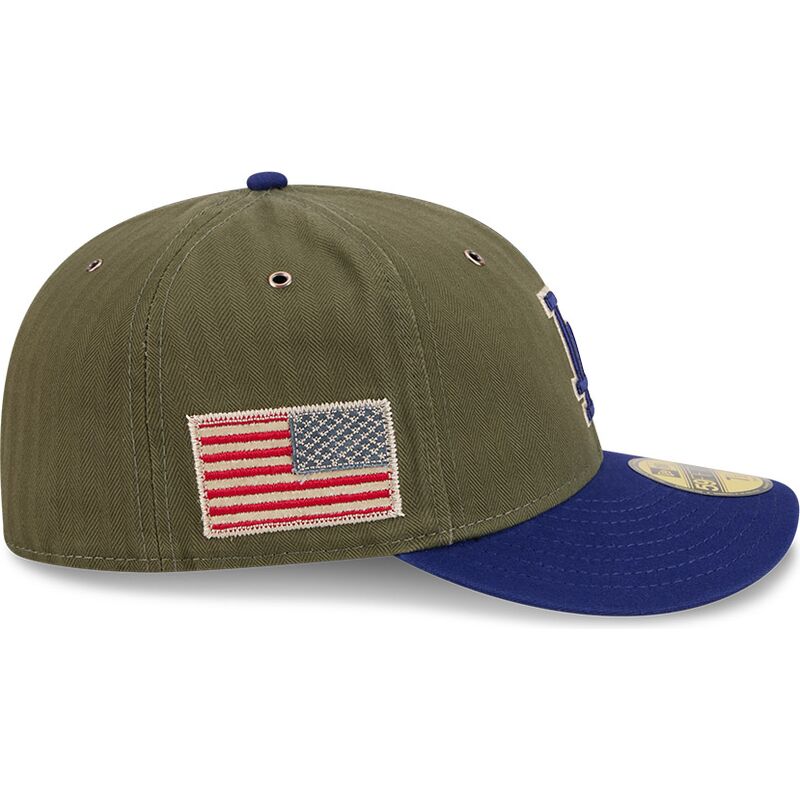 cappellino-curvo-verde-regolabile-59fifty-pre-curved-american-herringbone-dei-los-angeles-dodgers-mlb-di-new-era