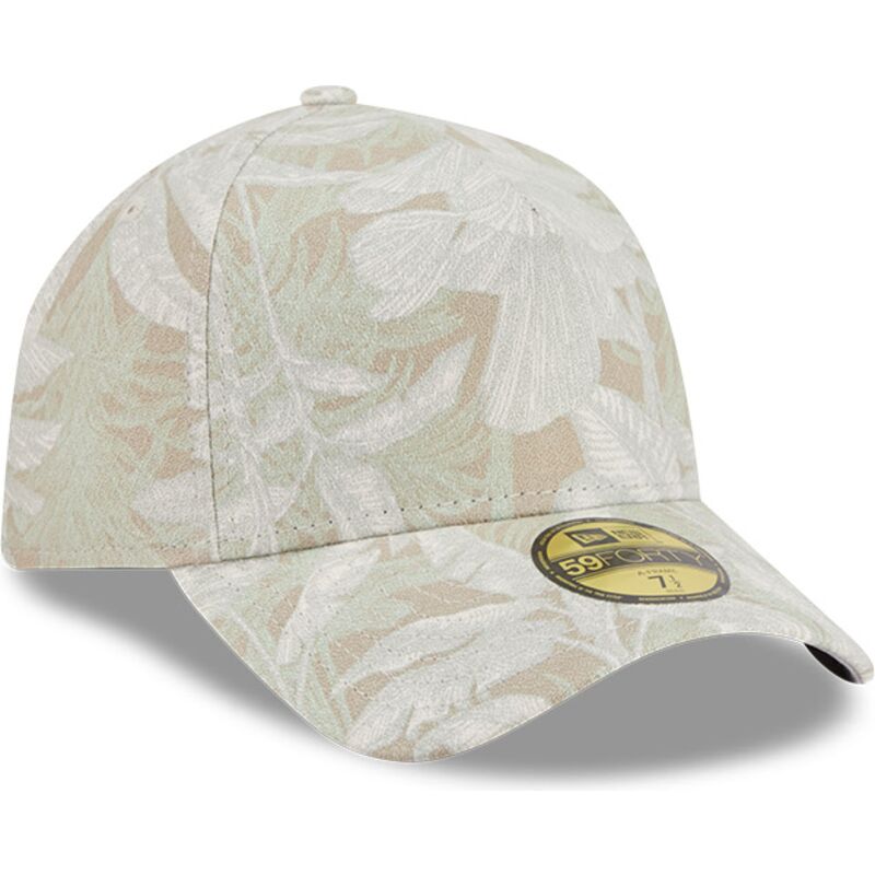 cappellino-curvo-beige-regolabile-59forty-a-frame-leafy-palm-di-new-era