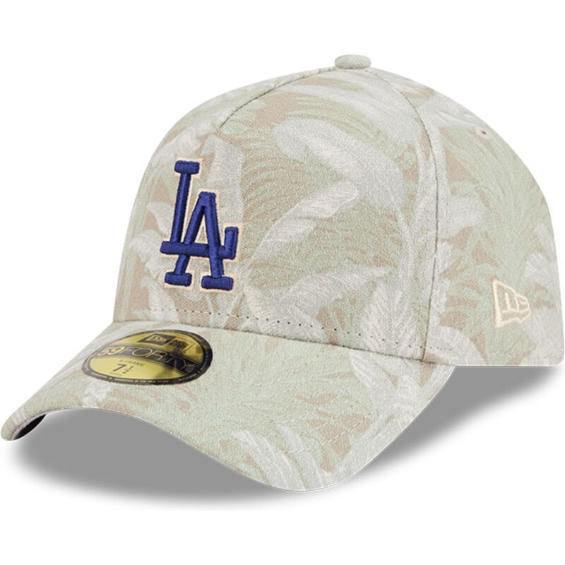 cappellino-curvo-beige-regolabile-59forty-a-frame-leafy-palm-dei-los-angeles-dodgers-mlb-di-new-era
