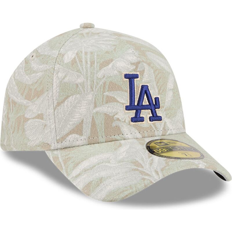 cappellino-curvo-beige-regolabile-59forty-a-frame-leafy-palm-dei-los-angeles-dodgers-mlb-di-new-era