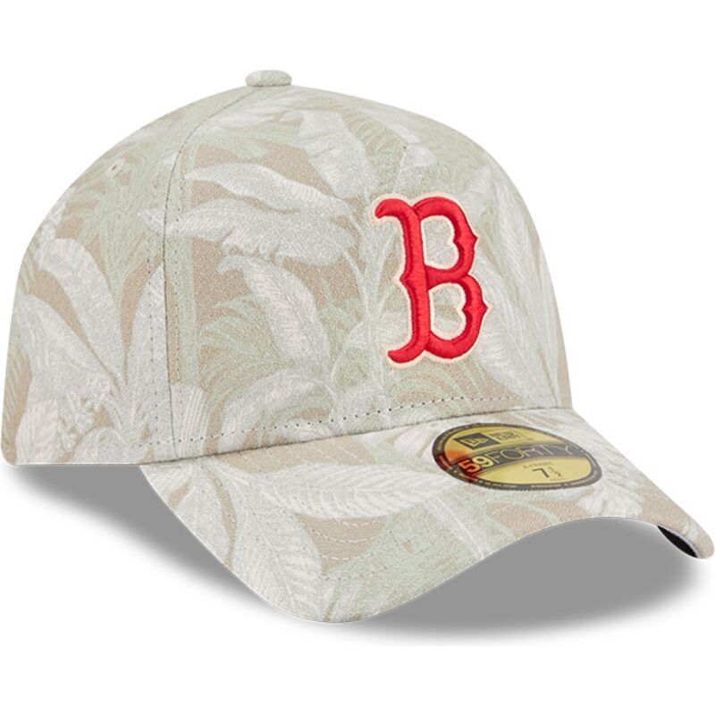 cappellino-curvo-beige-regolabile-59forty-a-frame-leafy-palm-dei-boston-red-sox-mlb-di-new-era