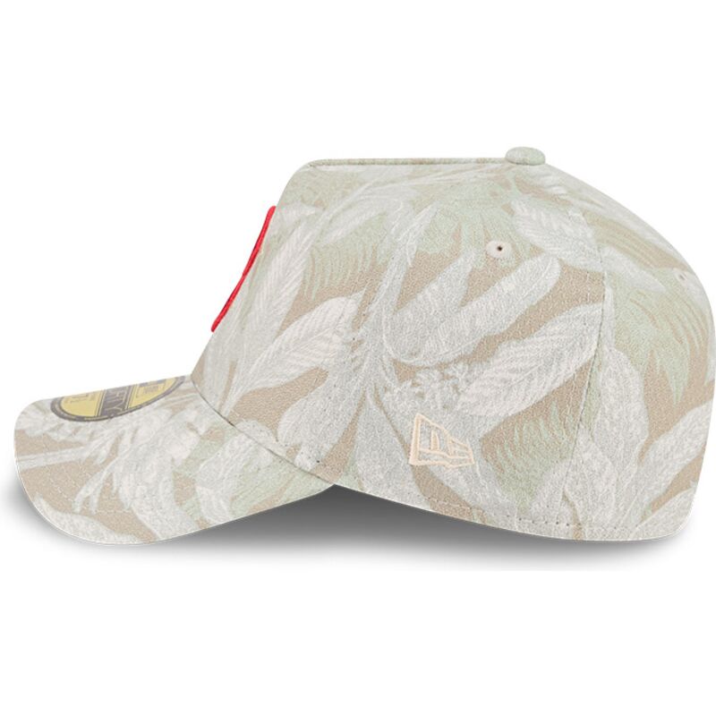 cappellino-curvo-beige-regolabile-59forty-a-frame-leafy-palm-dei-boston-red-sox-mlb-di-new-era