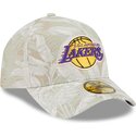 cappellino-curvo-beige-regolabile-59forty-a-frame-leafy-palm-dei-los-angeles-lakers-nba-di-new-era