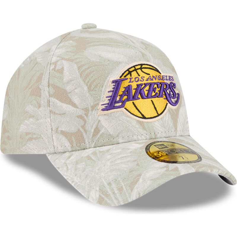 cappellino-curvo-beige-regolabile-59forty-a-frame-leafy-palm-dei-los-angeles-lakers-nba-di-new-era