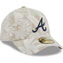 cappellino-curvo-beige-regolabile-59forty-a-frame-leafy-palm-di-atlanta-braves-mlb-di-new-era