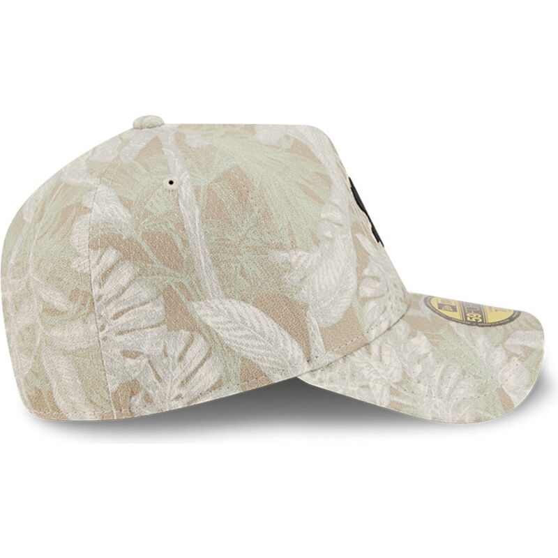 cappellino-curvo-beige-regolabile-59forty-a-frame-leafy-palm-di-chicago-white-sox-mlb-di-new-era