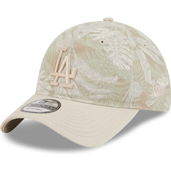 Gorra curva beige ajustable 9TWENTY Leafy Palm de Los Angeles Dodgers MLB de New Era