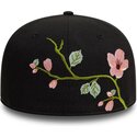 cappello-piatto-nero-aderente-59fifty-floral-emb-di-new-era