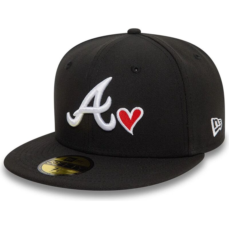 cappello-piatto-nero-aderente-59fifty-heart-icon-di-atlanta-braves-mlb-di-new-era