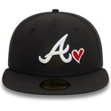 cappello-piatto-nero-aderente-59fifty-heart-icon-di-atlanta-braves-mlb-di-new-era