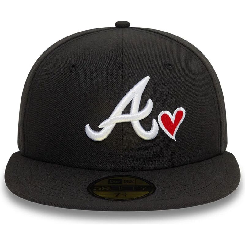 cappello-piatto-nero-aderente-59fifty-heart-icon-di-atlanta-braves-mlb-di-new-era