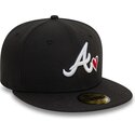 cappello-piatto-nero-aderente-59fifty-heart-icon-di-atlanta-braves-mlb-di-new-era