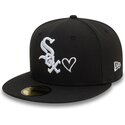 cappello-piatto-nero-aderente-59fifty-heart-icon-dei-chicago-white-sox-mlb-di-new-era