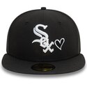 cappello-piatto-nero-aderente-59fifty-heart-icon-dei-chicago-white-sox-mlb-di-new-era
