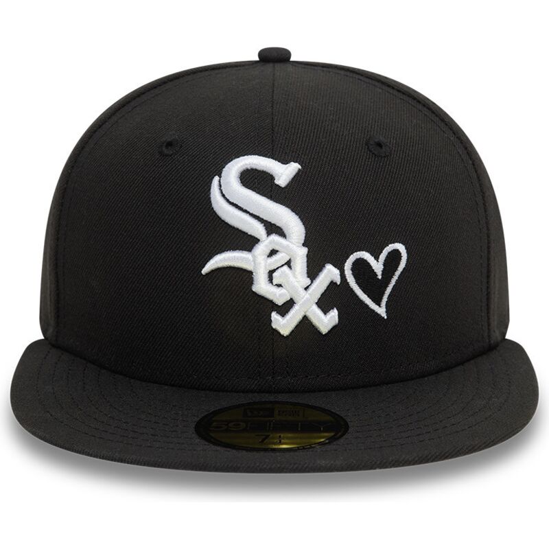 cappello-piatto-nero-aderente-59fifty-heart-icon-dei-chicago-white-sox-mlb-di-new-era