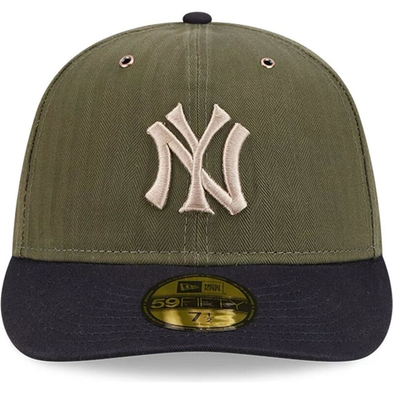 cappellino-curvo-verde-regolabile-59fifty-pre-curved-american-herringbone-dei-new-york-yankees-mlb-di-new-era