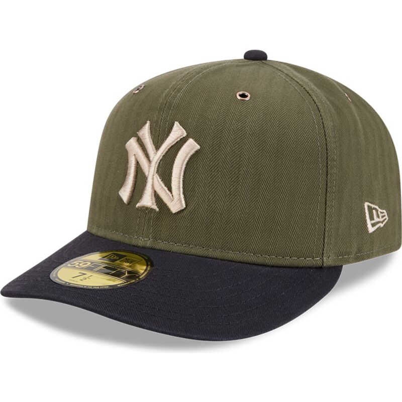 cappellino-curvo-verde-regolabile-59fifty-pre-curved-american-herringbone-dei-new-york-yankees-mlb-di-new-era