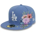 cappello-piatto-blu-regolabile-59fifty-floral-dei-los-angeles-dodgers-mlb-di-new-era