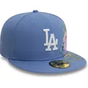 cappello-piatto-blu-regolabile-59fifty-floral-dei-los-angeles-dodgers-mlb-di-new-era
