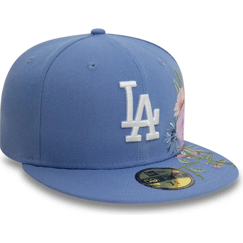 cappello-piatto-blu-regolabile-59fifty-floral-dei-los-angeles-dodgers-mlb-di-new-era