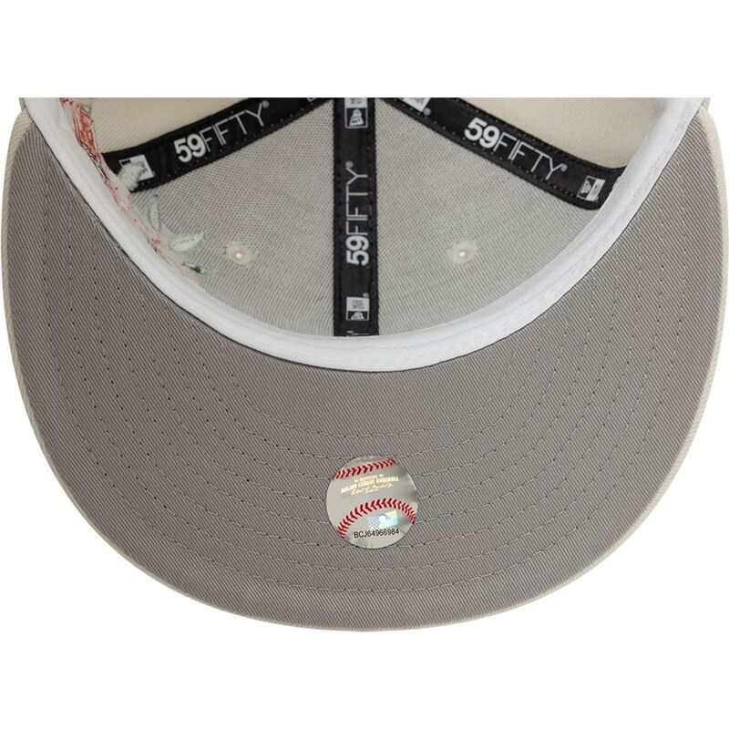 cappello-piatto-beige-regolabile-59fifty-floral-dei-new-york-yankees-mlb-di-new-era
